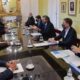 La reunión de esta mañana en Casa de Gobierno en la que se acordó la intensificación de los controles. (Télam)